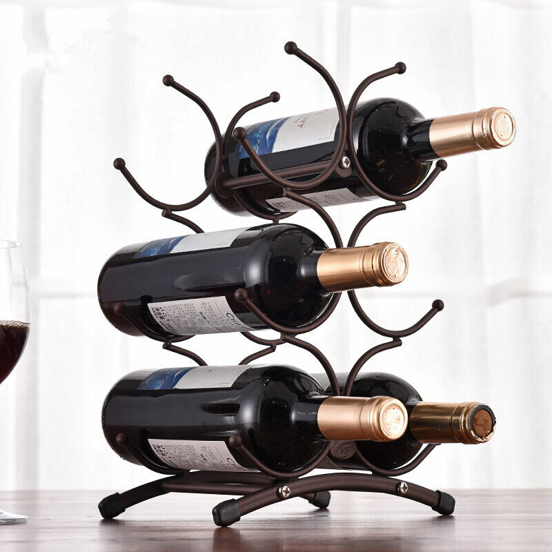 New Iron Wine Rack Home Desktop Decoration Creative European Retro Bottle Holder