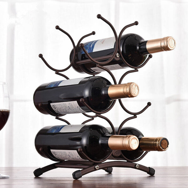 New Iron Wine Rack Home Desktop Decoration Creative European Retro Bottle Holder