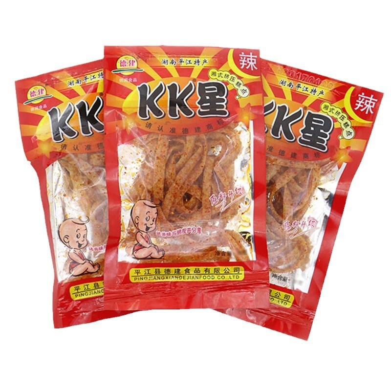 50 Bags Super Spicy Dejian KK Star Spicy Strips Hunan Specialty Snacks超辣KK星辣条50袋