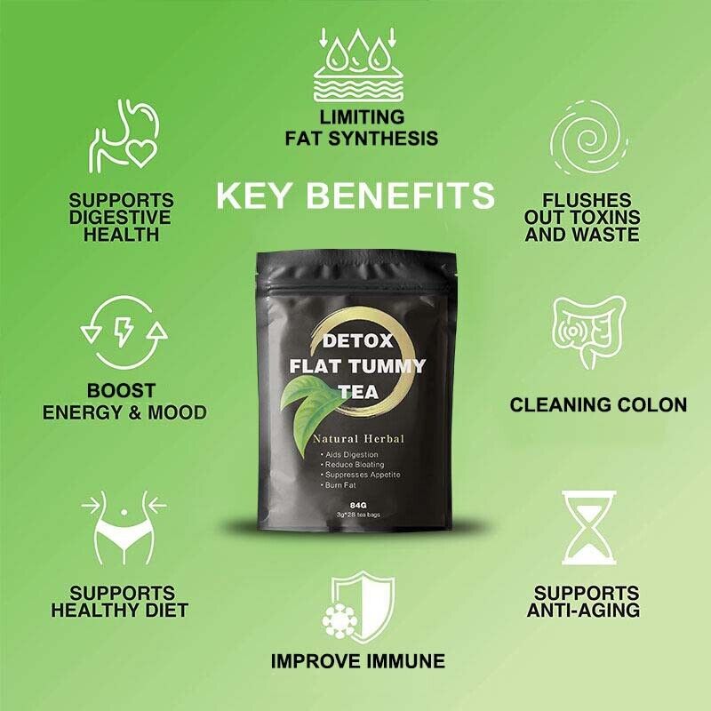 Detox Flat Tummy Tea Bag Natural Organic Herbal Skinny Diet Belly Slimming Tea