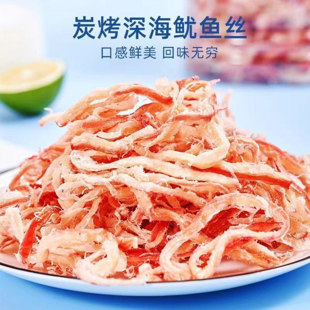 Instant Hand-Torn Charcoal-Grilled Squid Strips All-Natural Low-Calorie Snack