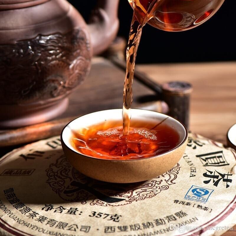 HelloYoung Pu'er Tea Menghai Gold Tea Cake Tribute Pu'er Tearipe Puer Puer Honey Sweet 357g
