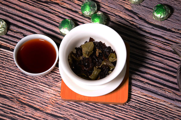 HelloYoung 500g Yunnan lotus leaf mini tuo tea cake gold brick pu-erh tea ripe tea loose