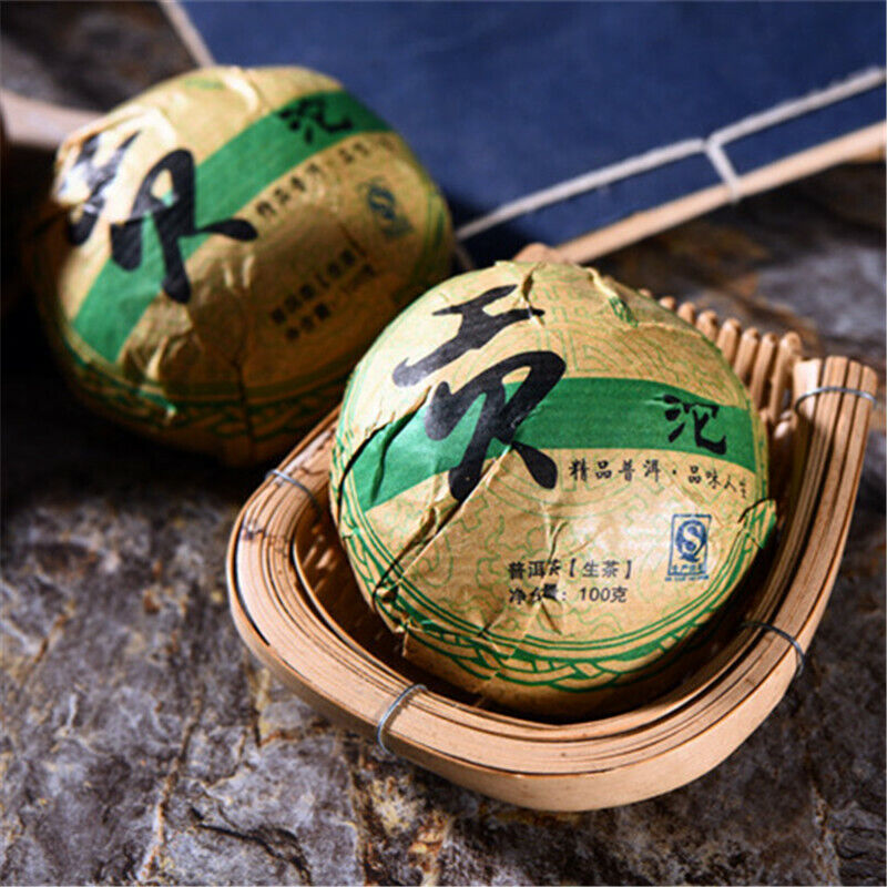 HelloYoung 100g Yunnan Old Tea Tree Puer Tea Shen Pu'er Tea Cake cha Pu-erh Green Tea Cakes