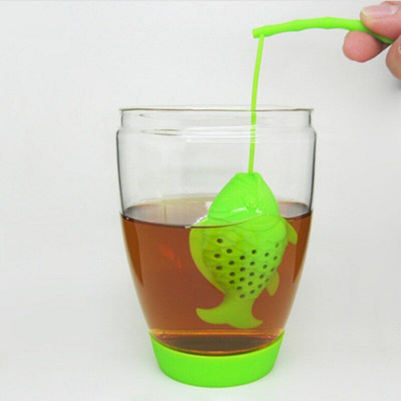 Handle Tea Infuser Fish Silicone Loose Leaf Tea Filter Strainer Diffuser TeaTool