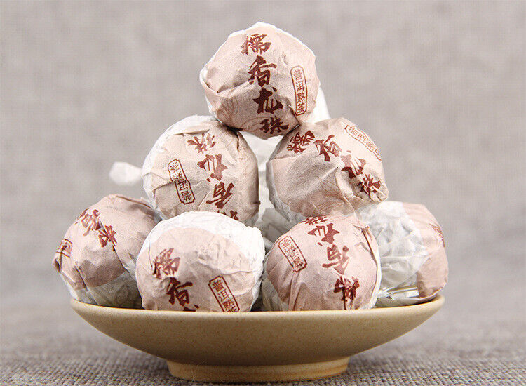 HelloYoung Glutinous Rice Fragrance Puerh Ripe Tea Dragon Pearl 500g Puerh Tea Tuocha