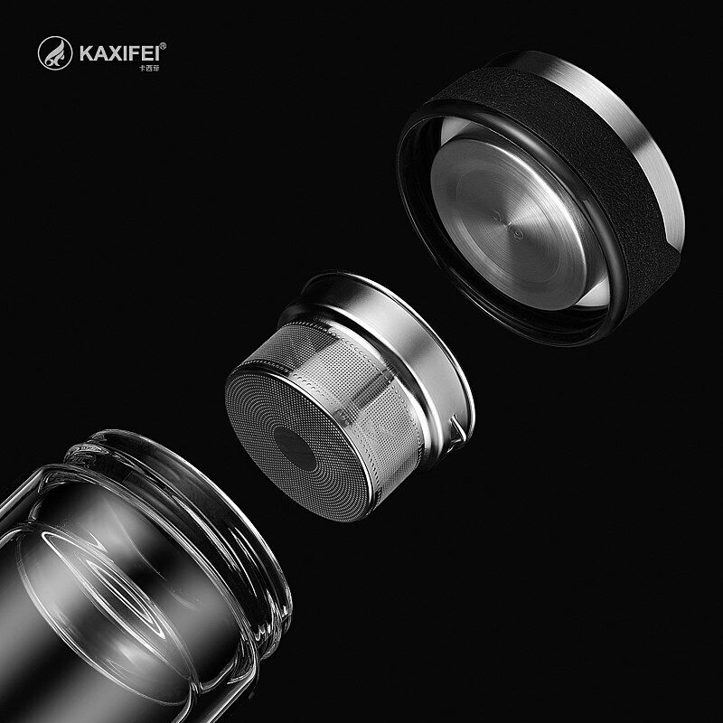 Double Glass Water Bottle Tea Transparent Bottles Stainless Steel Bottle Infuser