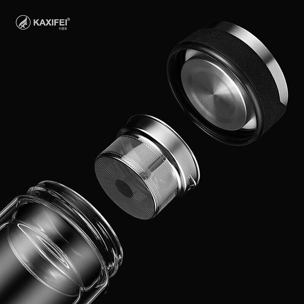 Double Glass Water Bottle Tea Transparent Bottles Stainless Steel Bottle Infuser