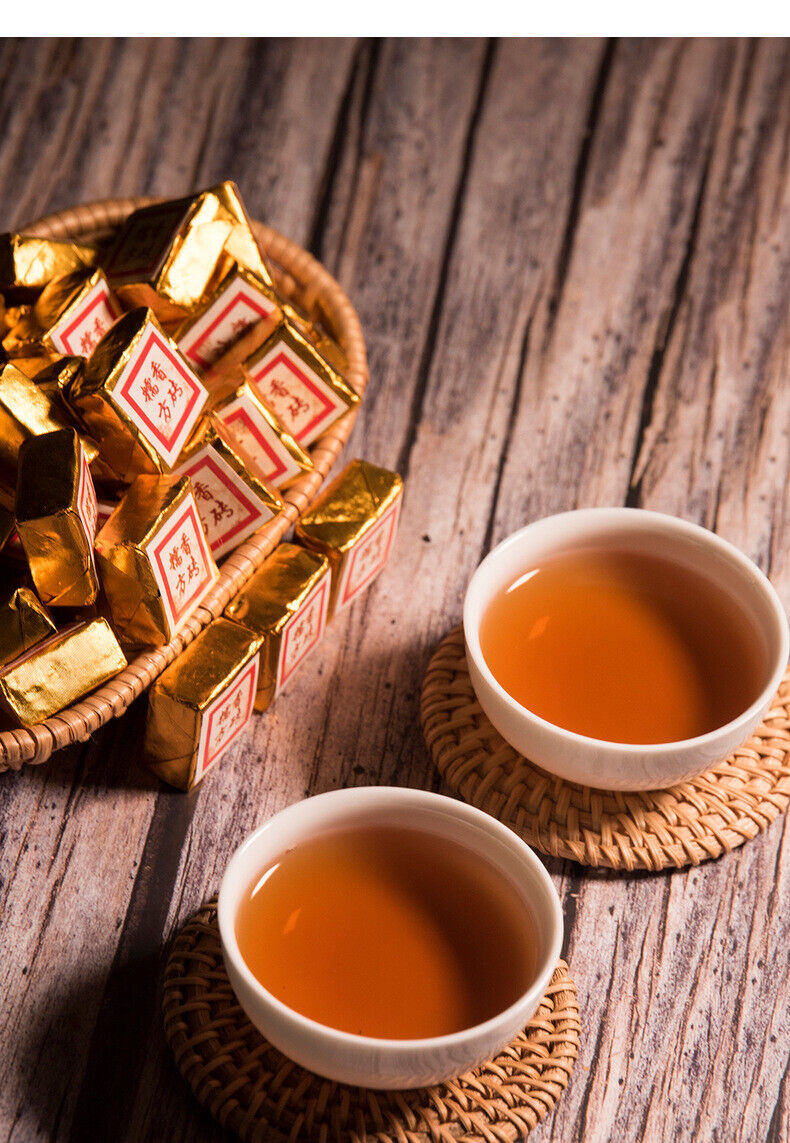 HelloYoung 500g Yunnan Puer ripe tea mini small tuo tea leaves glutinous aroma square brick