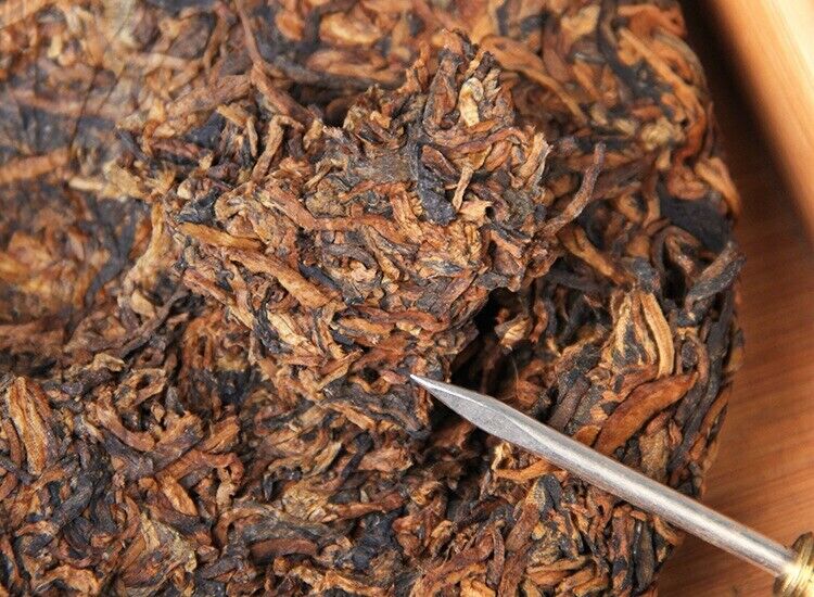 Healthy Qizi Ripe Puerh Tea Cake Golden Single Buds Fermented Tea 357g/12.59oz