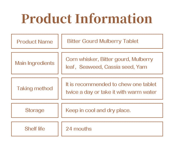 Bitter Gourd Mulberry Tablet Diabetic Glucose Support Supplement Blood Sugar