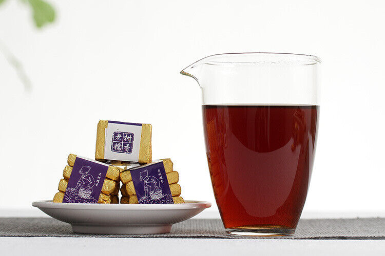 HelloYoung 500g Yunnan Pu-erh Ripe Tea Glutinous Aromatic Mini Square Brick Tea Thin Slices