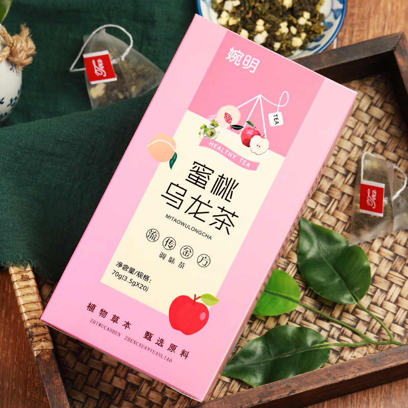 HelloYoung 70g 3.5g*20 bags peach oolong tea white peach peach tea dried apple flavored tea Secondary image