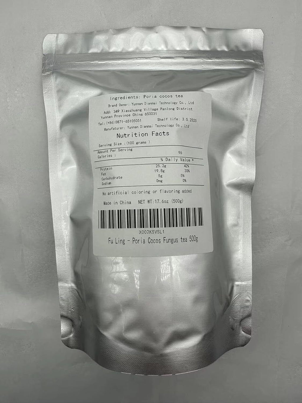 DIAN MAI HAO 500g(17.6 oz) Fu Ling - Poria Cocos Fungus, 백복령(白茯苓) from 100%