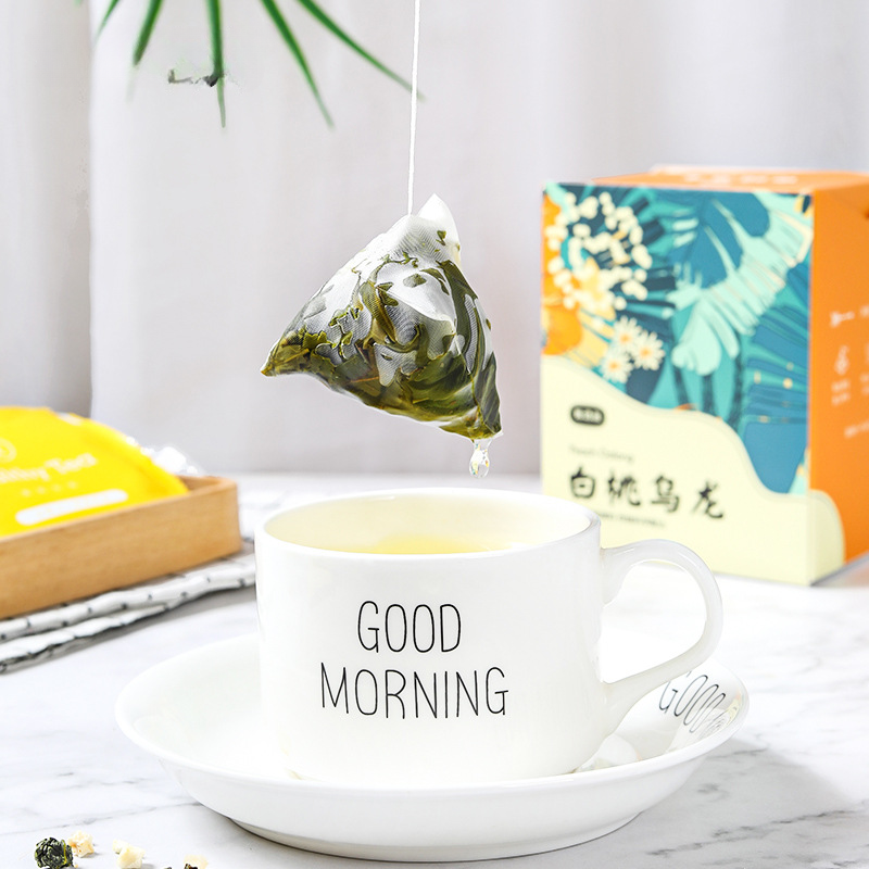 HelloYoung 30g Box packed triangular tea bag white peach oolong tea flower fruit tea bag