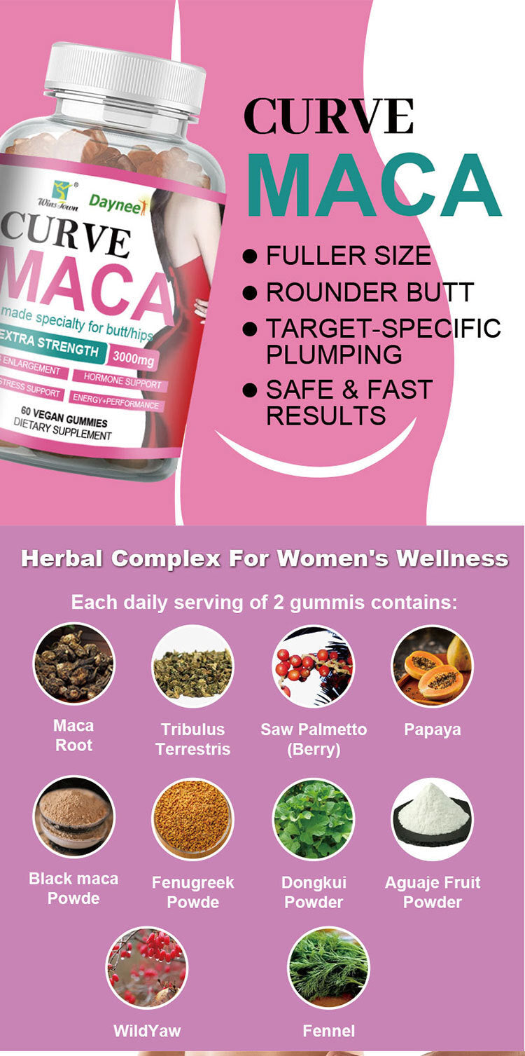 Curve Maca Gummies  3g* 60 pcs/bottle Butt Enhancement Gummy