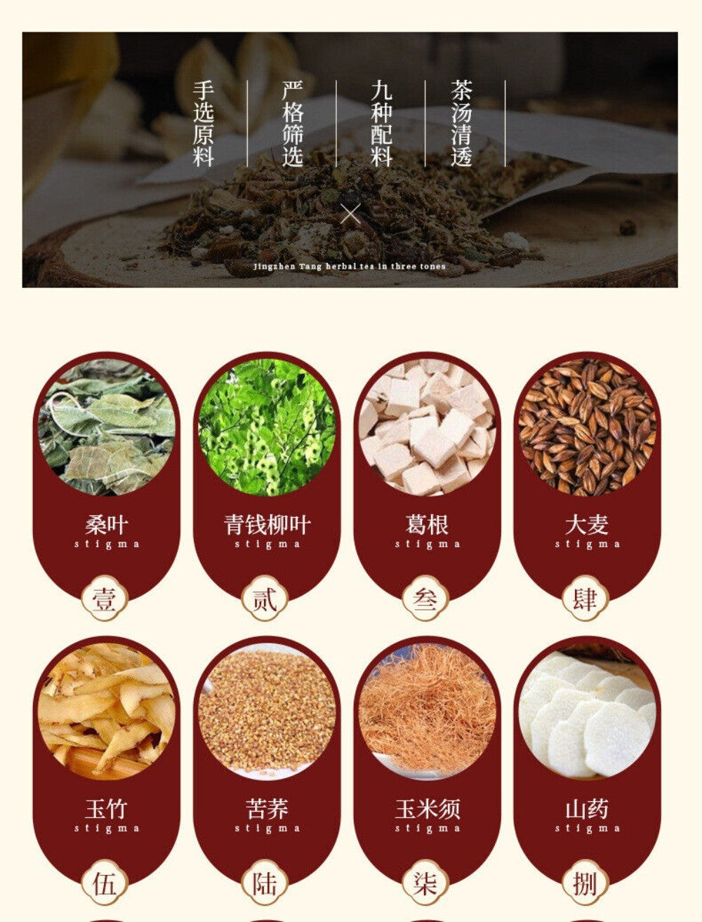 Detox Tea - Blended with Qing Qian Liu, Mulberry Leaf and Kudzu 30 Tea Bags