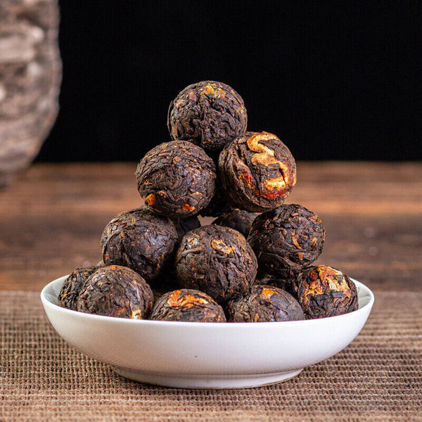 500g Yunnan Pu'er Tea Tangerine Peel Dragon Beads Xiao Tuo Old Ripe Tea Bulk