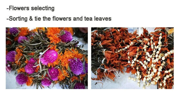 Handmade Fresh Beauty Globe Amaranth Jasmine Tea Flower Blooming Tea Ball 20pcs