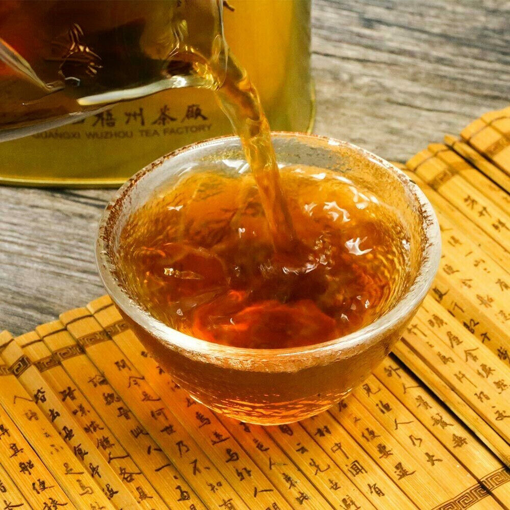 HelloYoung 200g Three Cranes Loose Dark Tea Guangxi Liupao Box Tea Hei Cha Golden Jar Tea