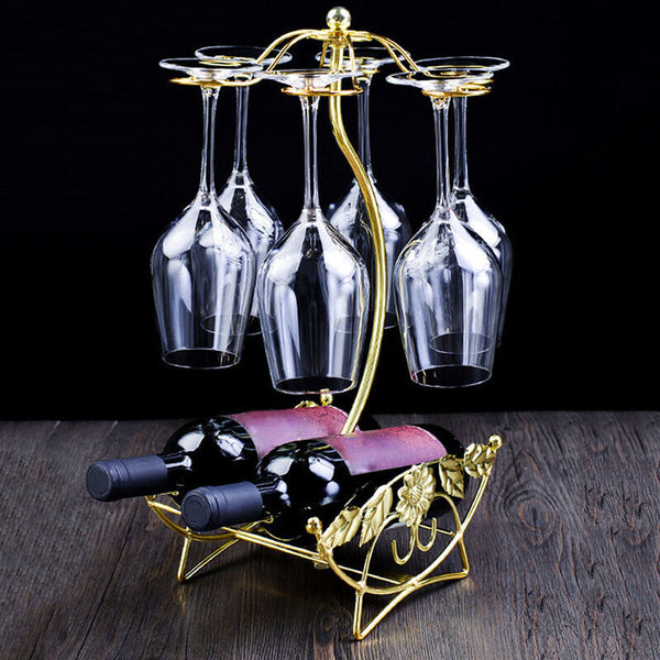 Wine Rack Wine Bottle Holder Glass Cup Holder Display Champagne Bottles Stand