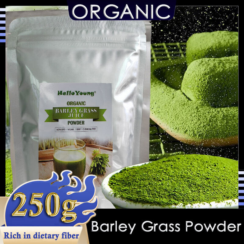 Barley Grass Powder 250g Non-GMO, Finely Ground Whole Dried Young Leaves, Pure