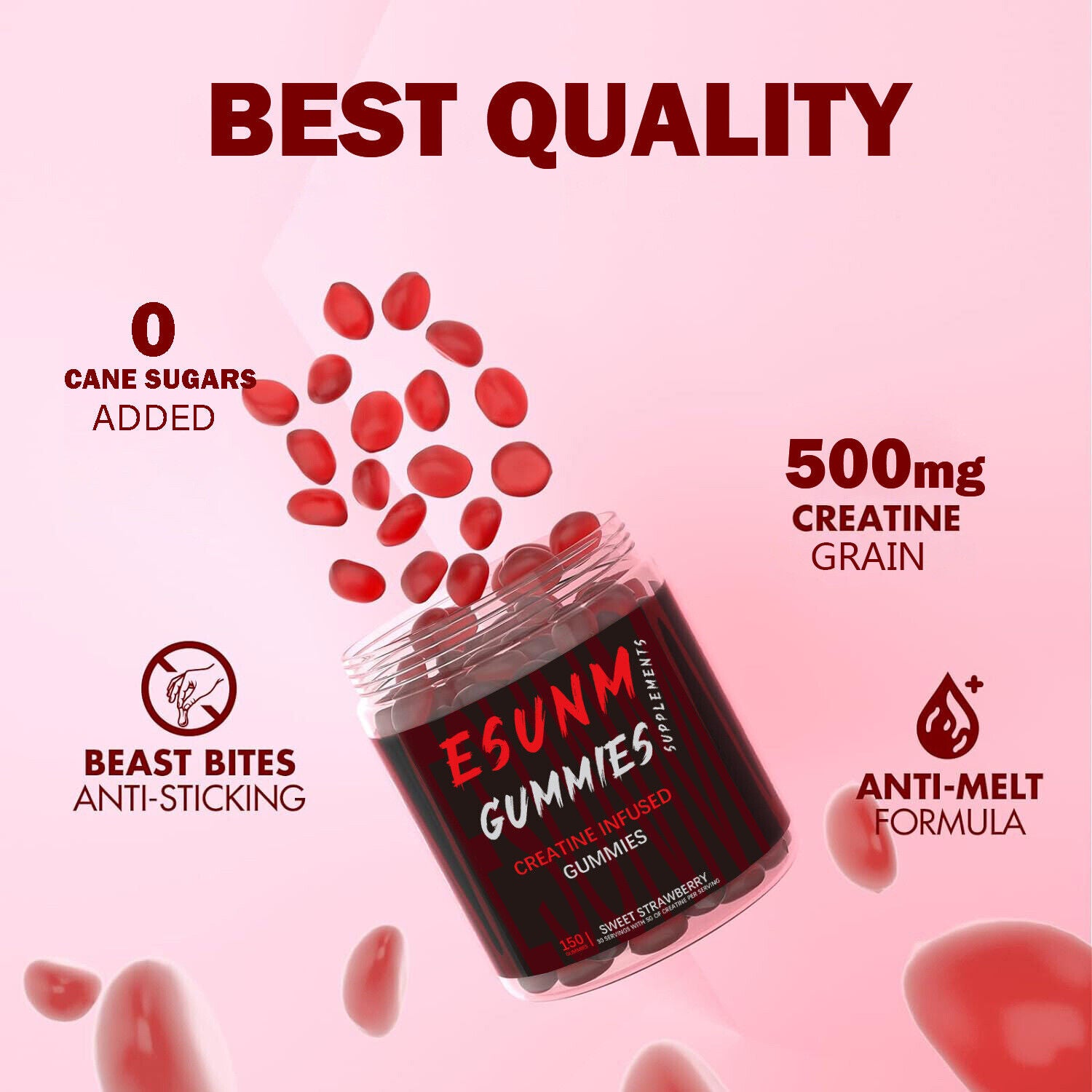 Bestseller - Kreatin-Gummis, 150 Stück - Muskelunterstützung und Energieschub