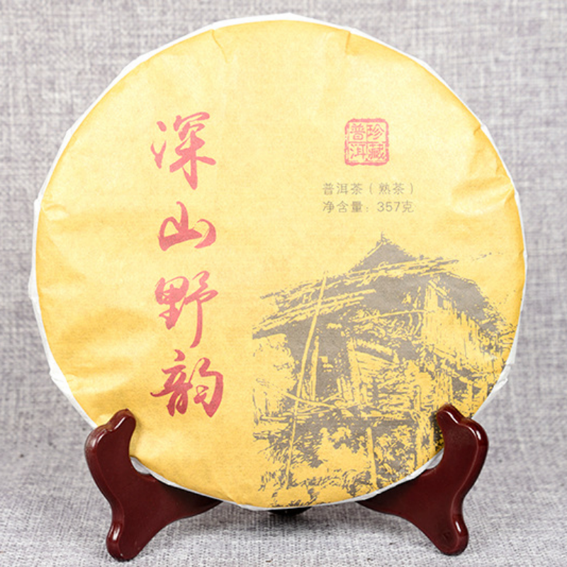 Yunnan Tea Deep Mountain Wild Rhyme Ripe Seven Cakes Tea 357g Ripe Tea Pu'er Tea Main image