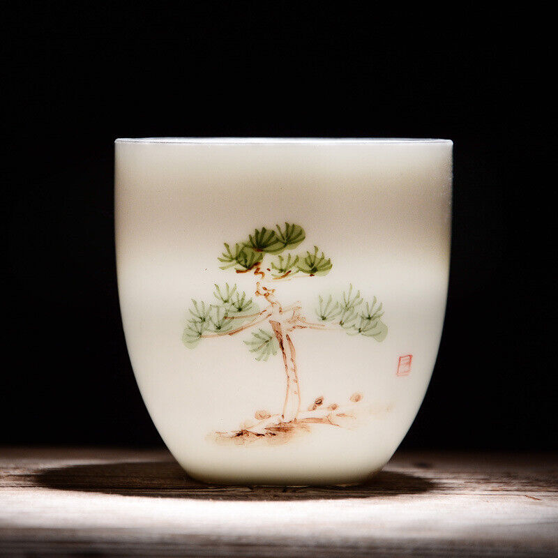 Teacup Traditional Chinese Tea Cup Bamboo Plum Shape Ceramic Porcelain Tea Cup