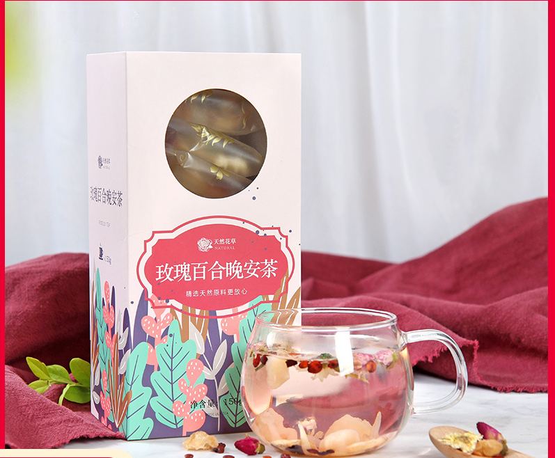 HelloYoung 厂家批发 玫瑰百合晚安茶 酸枣仁菊花组合睡眠茶花茶盒装
