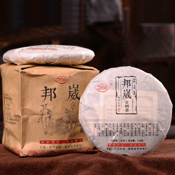 HelloYoung 100g Yunnan Sheng Puer Tea Pu-erh cha Tea High Mountain Wild Ancient Trees Cake
