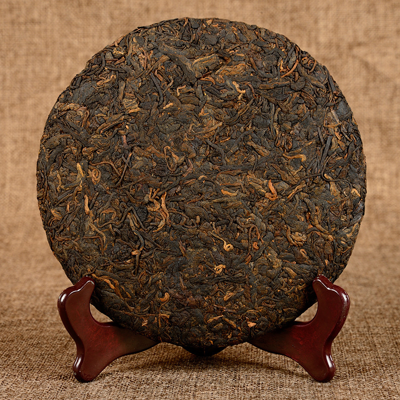 HelloYoung 357g Yunnan Pu'er Tea Old Banzhang Glutinous Fragrance Seven Seed Cake Ripe Tea