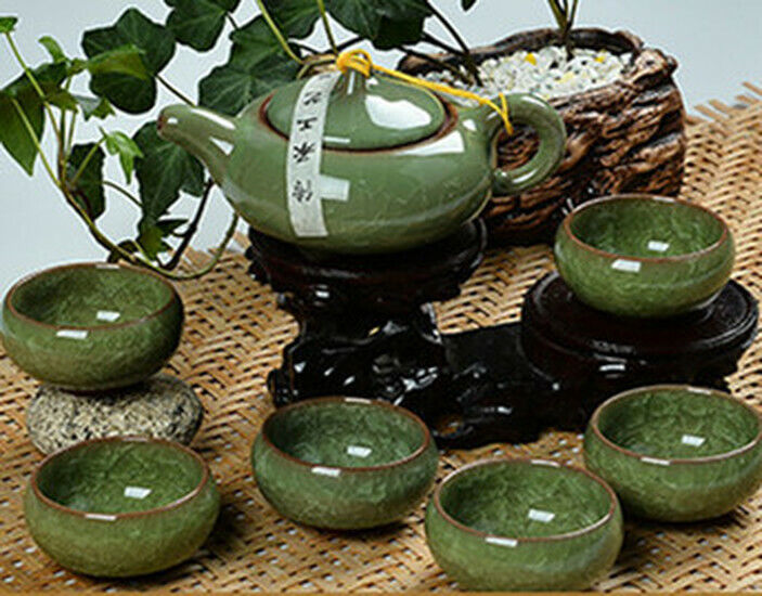 7 Pcs Drinkware Gifts  Dehua Colorful Cup Ceramic Tea Set China Kung Fu Tea Cup
