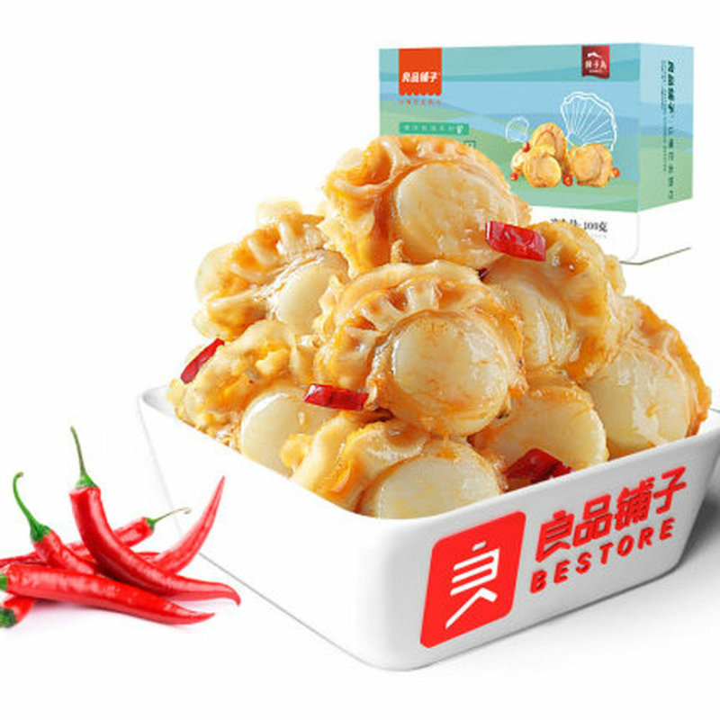 HelloYoung 良品铺子香辣虾夷扇贝 100g Liang Pin Pu Zi Spicy scallop 100g
