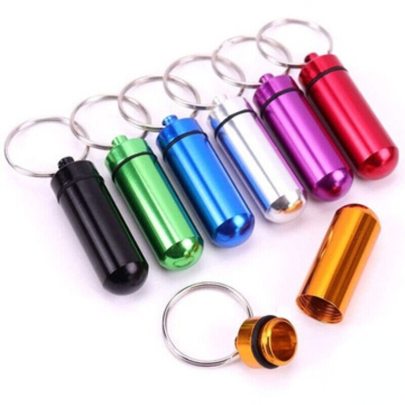 Waterproof Metal Pill Box Cache Holder Keychain Box Health Care Aluminum alloy Main image