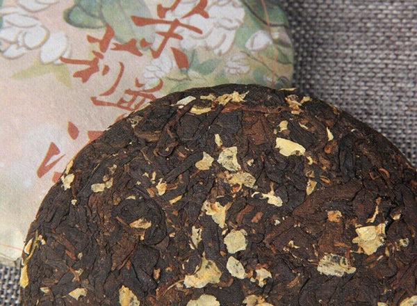 Jasmine Ripe Pu-erh Tea Cake 100g Premium Flower Infused Aged Chinese Puerh