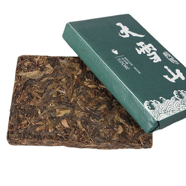 HelloYoung 500g Yunnan Bangma Big Snow Mountain Raw Tea Brick Golden Leaf First Spring Tea