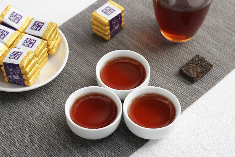 HelloYoung 500g Yunnan Pu-erh Ripe Tea Glutinous Aromatic Mini Square Brick Tea Thin Slices
