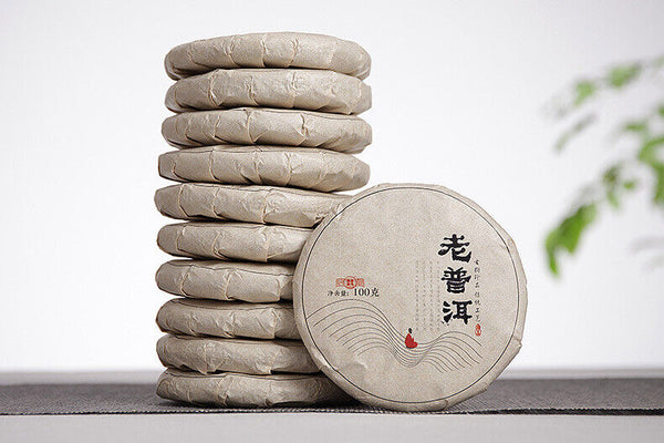 HelloYoung 100g Yunnan Pu'er Tea Menghai Ripe Tea Old Pu'er Jiao Mu Ripe Tea Cake