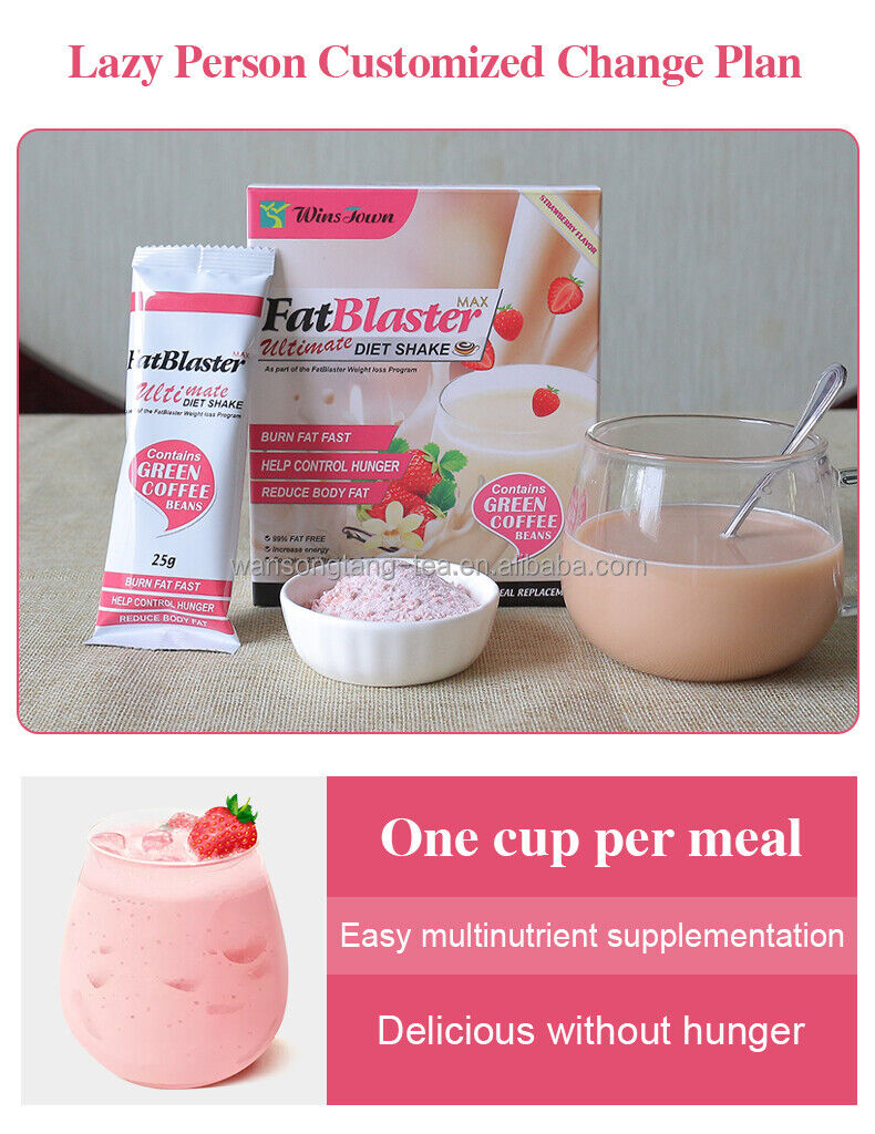 Fat Burner Meal Milk  Fat Blaster Strawberry Diet Shake Green Coffee
