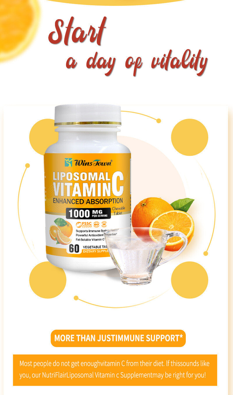 Winstown Vitamin C 1000mg Tablets Multvitamin Candy Immune 60 Tablets/bottle