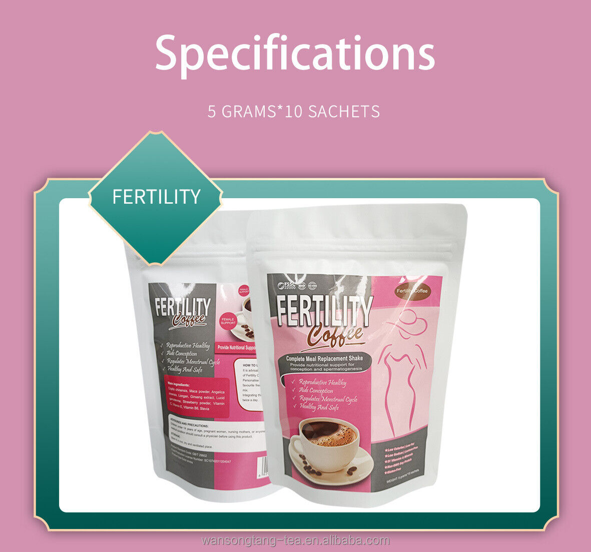 Maca Fertility Coffee Natural herb detox Healthy Instant Fertility Coffee 10g*20
