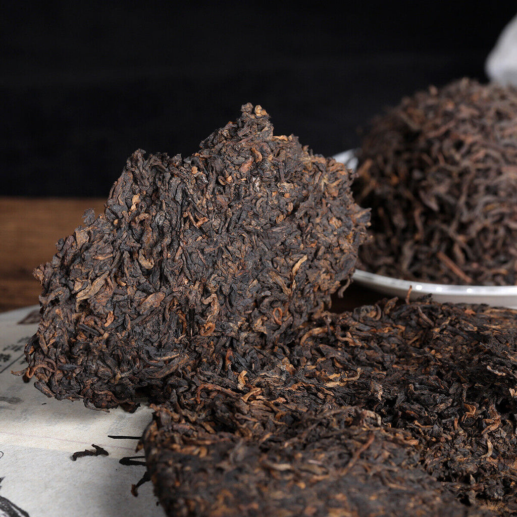 HelloYoung 357g Yunnan OldPanzhang Puerh Ripe Tea Cake Menghai Flavor Pure Material