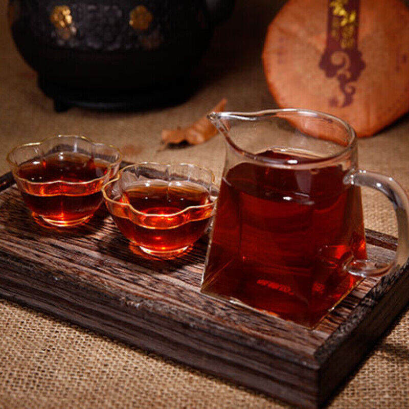HelloYoung TeaPu'er Cooked Tea Cake Chinese Black Tea Health 200g Top Yunnan Pu'er Tea Palace