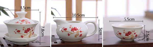 10 Pcs High Quality Elegant Gaiwan Teapot Kettle Porcelana China Kung Fu Tea Set