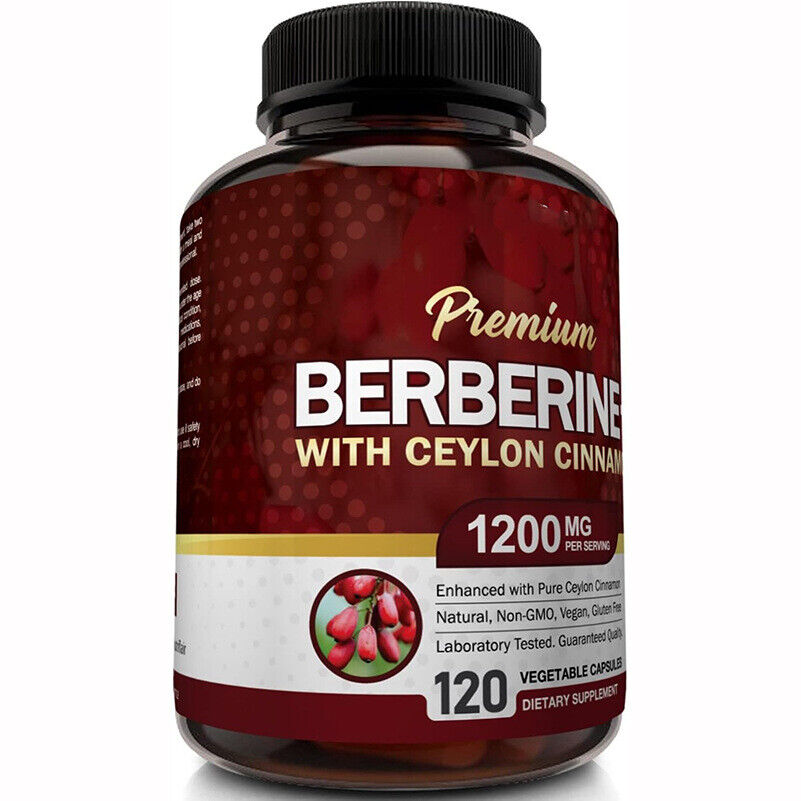 1200mg Berberine Capsules, Natural HCL Extract, Healthy Cholesterol Caps