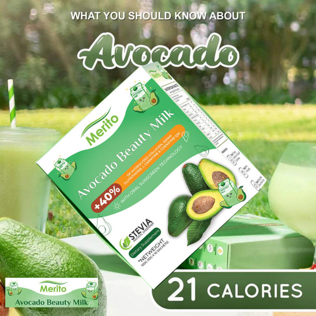 Pure Avocado Beauty Milk Green Juice Powder Instant Solid Drink 10 g*10 bags