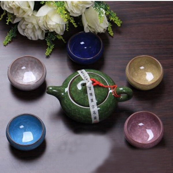 7 Pcs Drinkware Gifts  Dehua Colorful Cup Ceramic Tea Set China Kung Fu Tea Cup