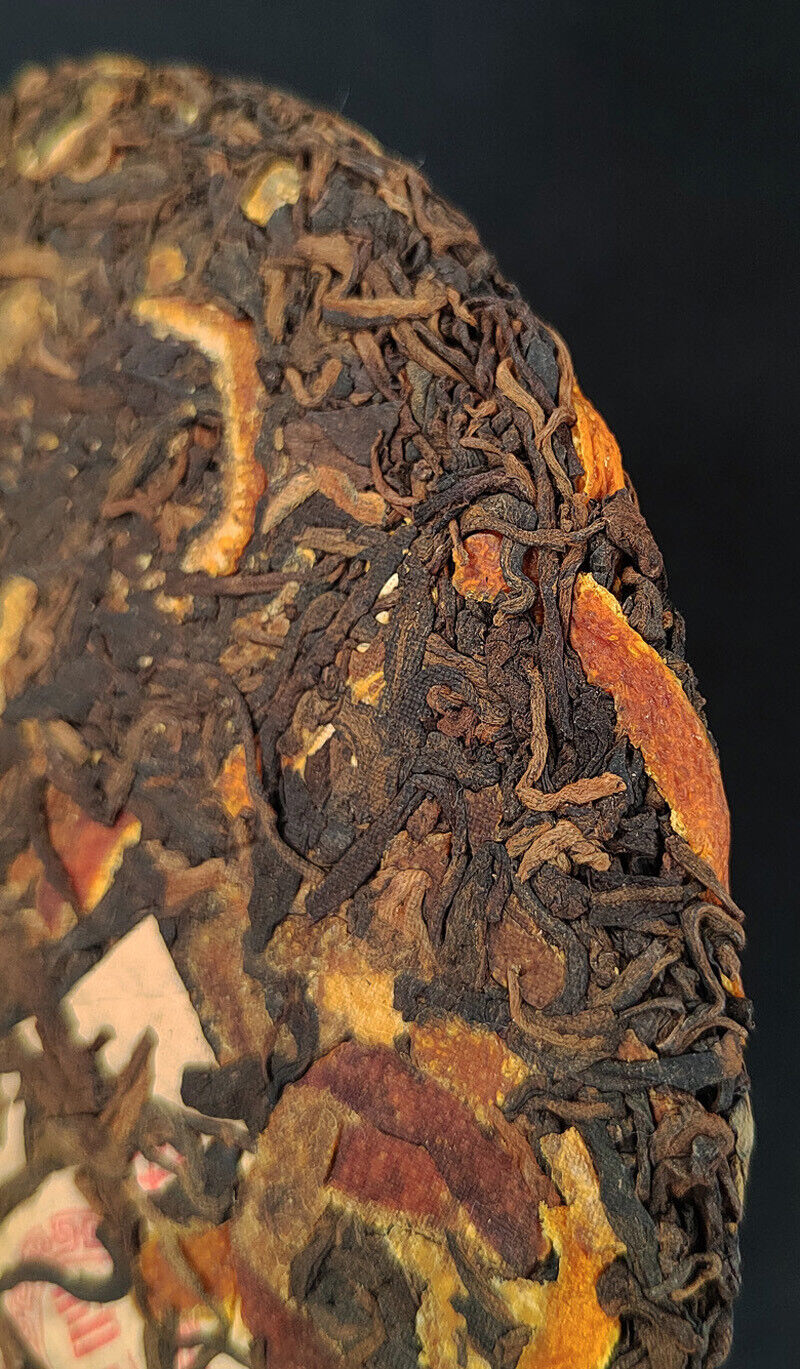 HelloYoung 357g Ripe Puerh Tea Chen Pi Pu-erh Tea Cake Xiao Qing Mandarin Orange Pu Tea