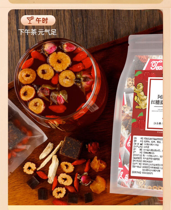 Premium Red Sugar Ginger Jujube Tea Triangle Bags 10g Goddess Tea